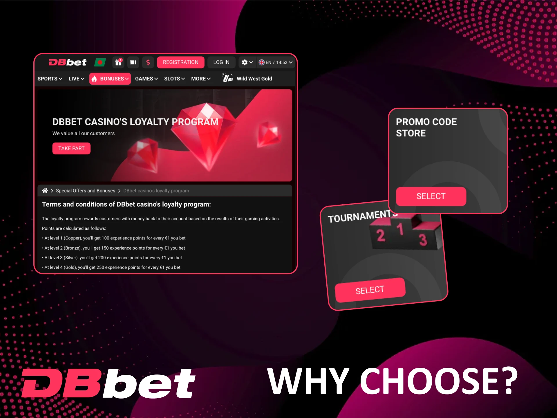 Choose the top online casino Dbbet, play and win.