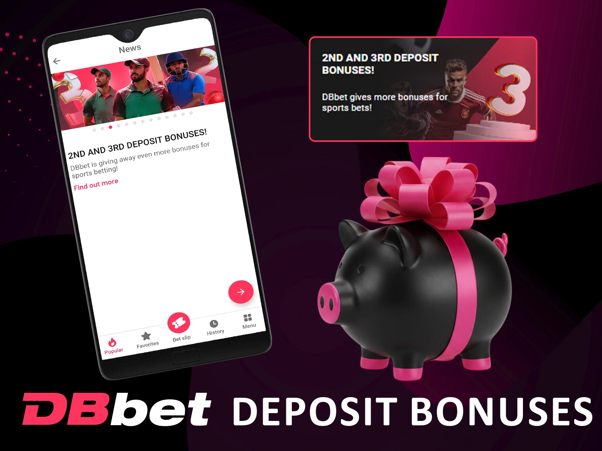 Get Dbbet Deposit Bonuses (2nd and 3rd).