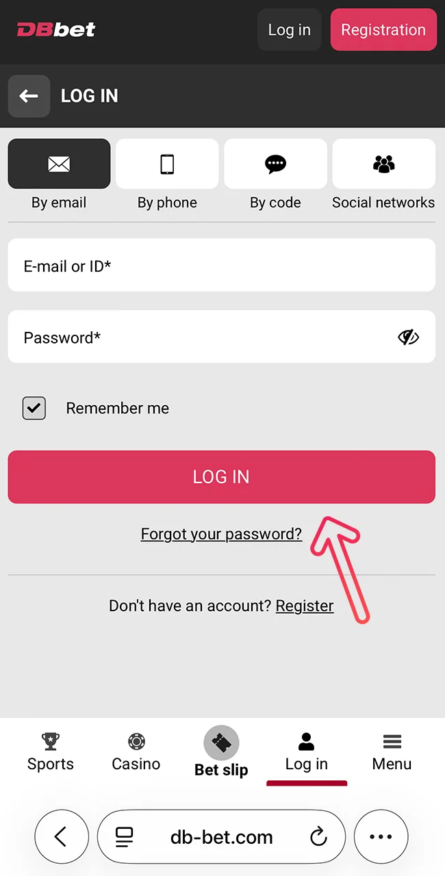 Login or Sign Up at Dbbet now.