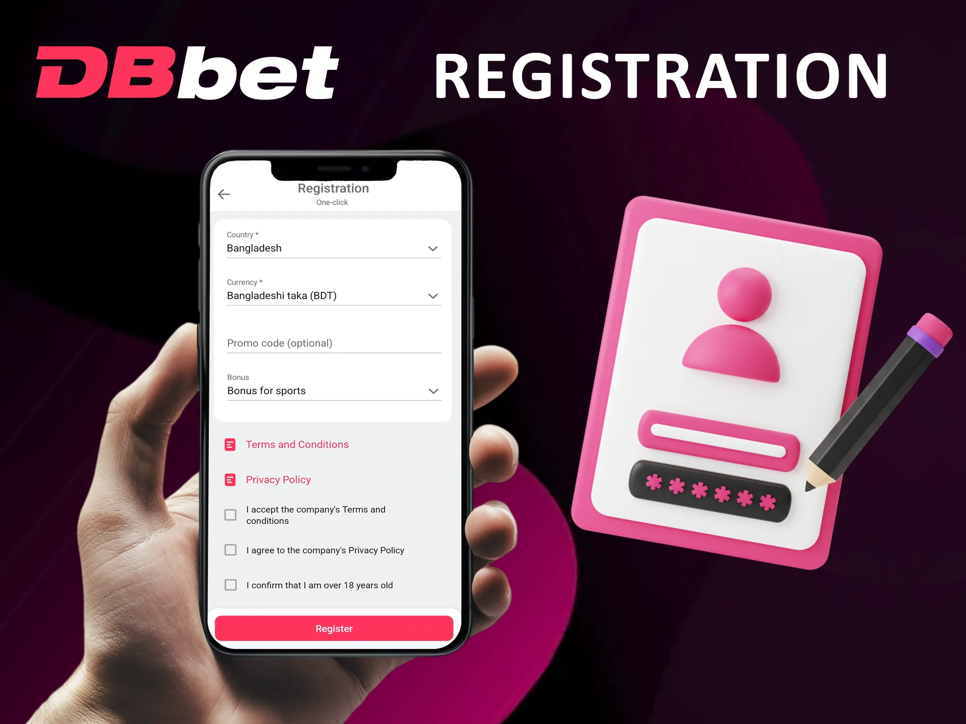 Registration Process via Dbbet App guide.