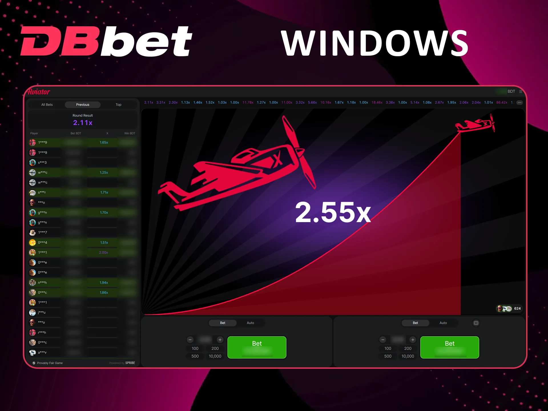 Dbbet Aviator game version for Windows PC.