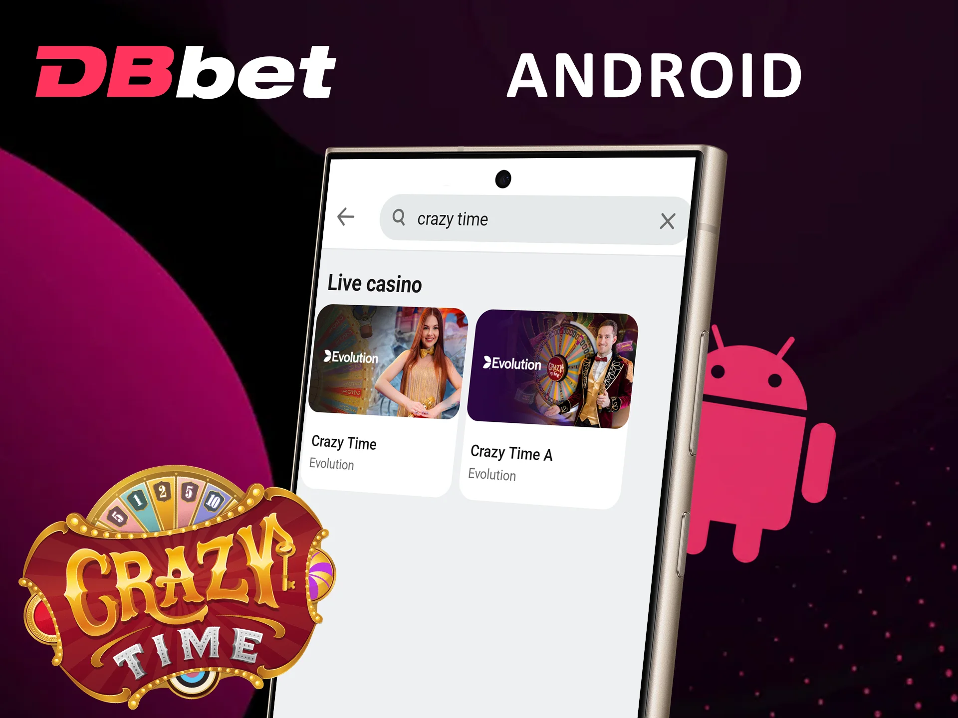 Get Dbbet Crazy Time for Android devices.