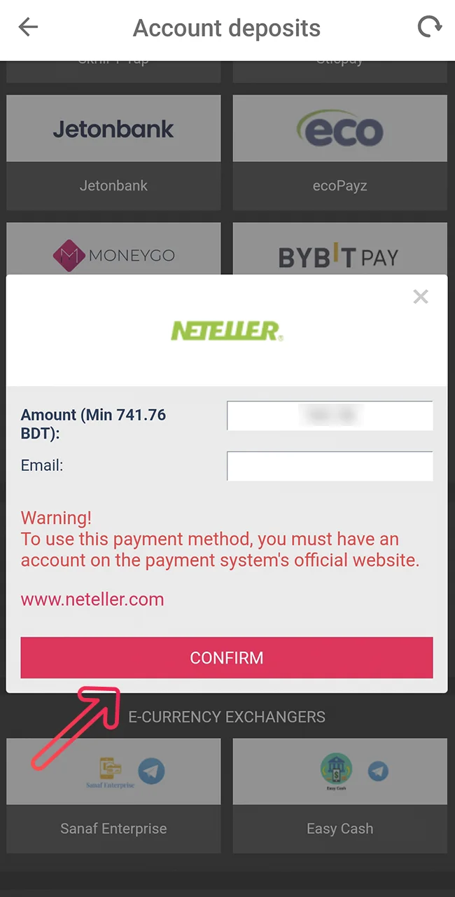 Confirm your Dbbet transaction in Bangladesh.