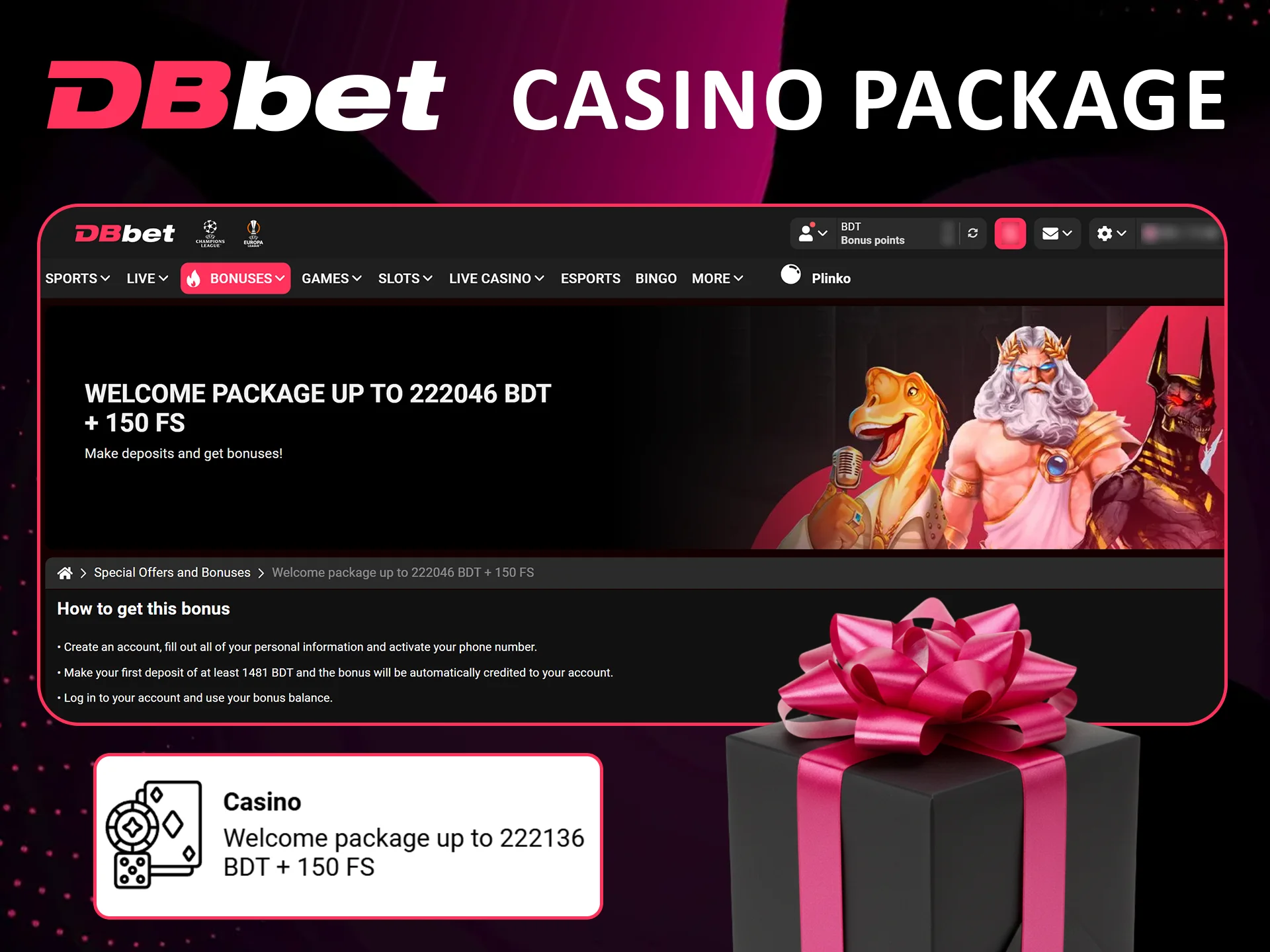 Claim the Dbbet Casino Welcome Package now.