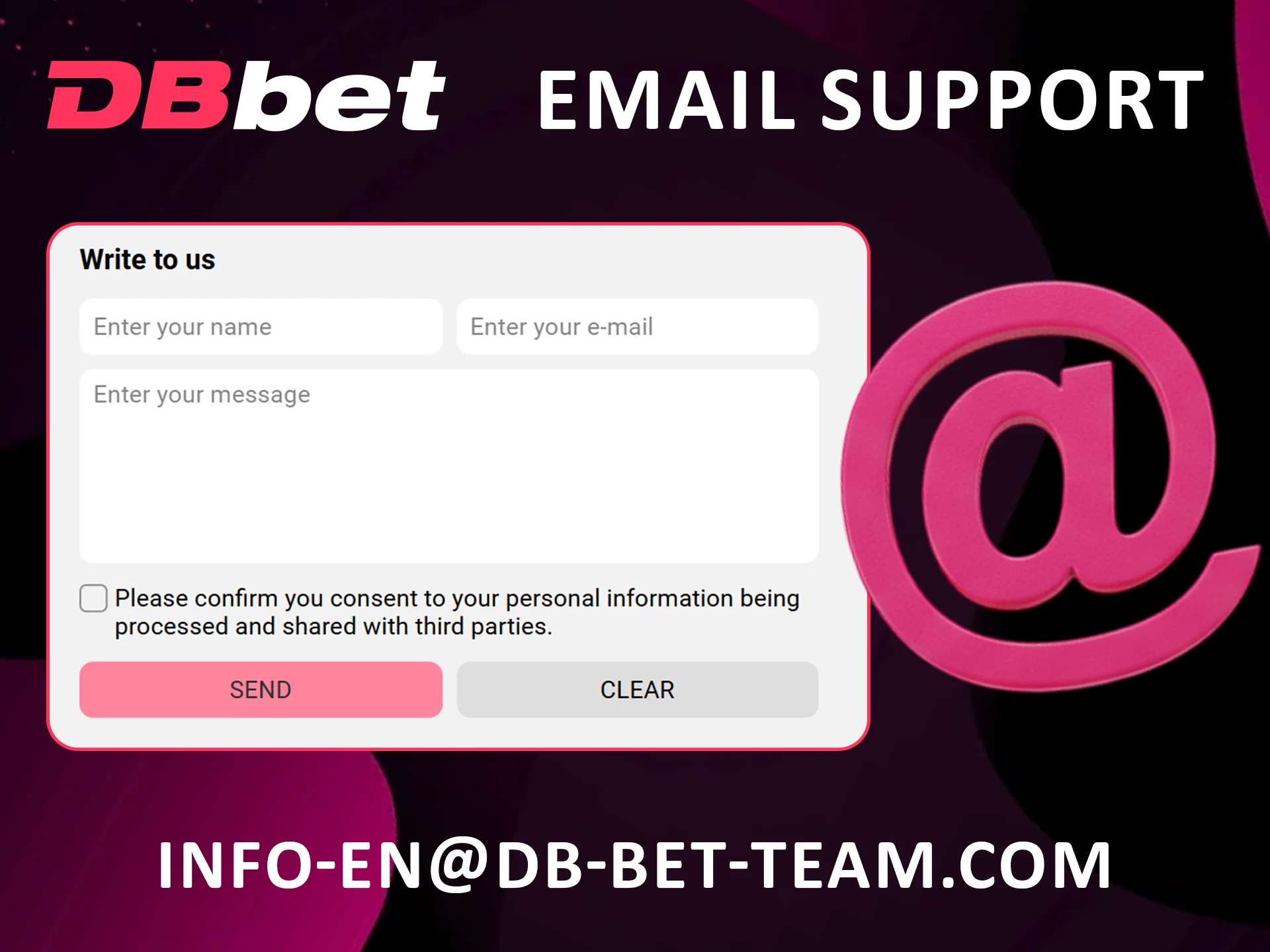 Contact Dbbet via Email Support now.
