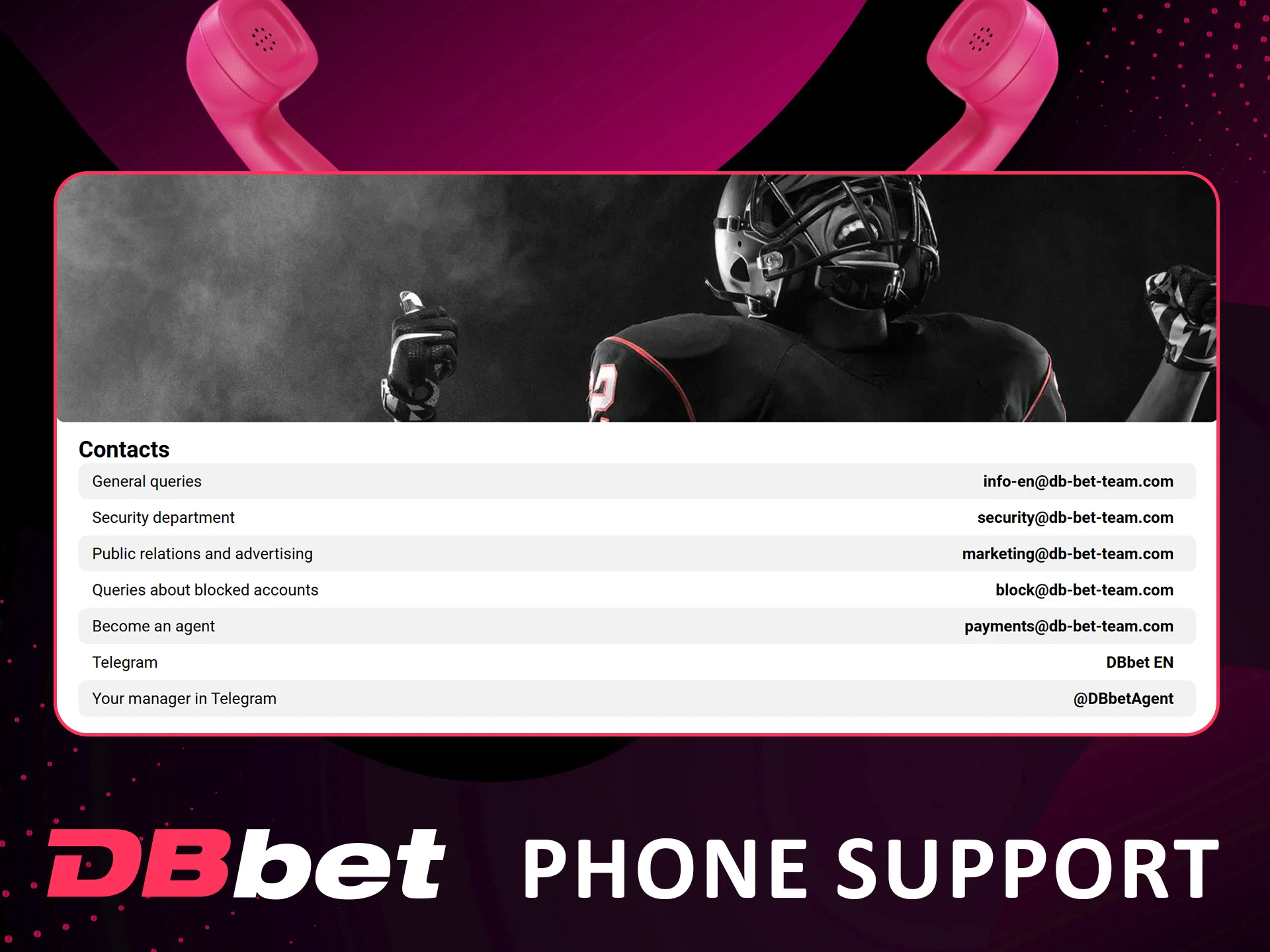 Find Dbbet Phone Support contact details.
