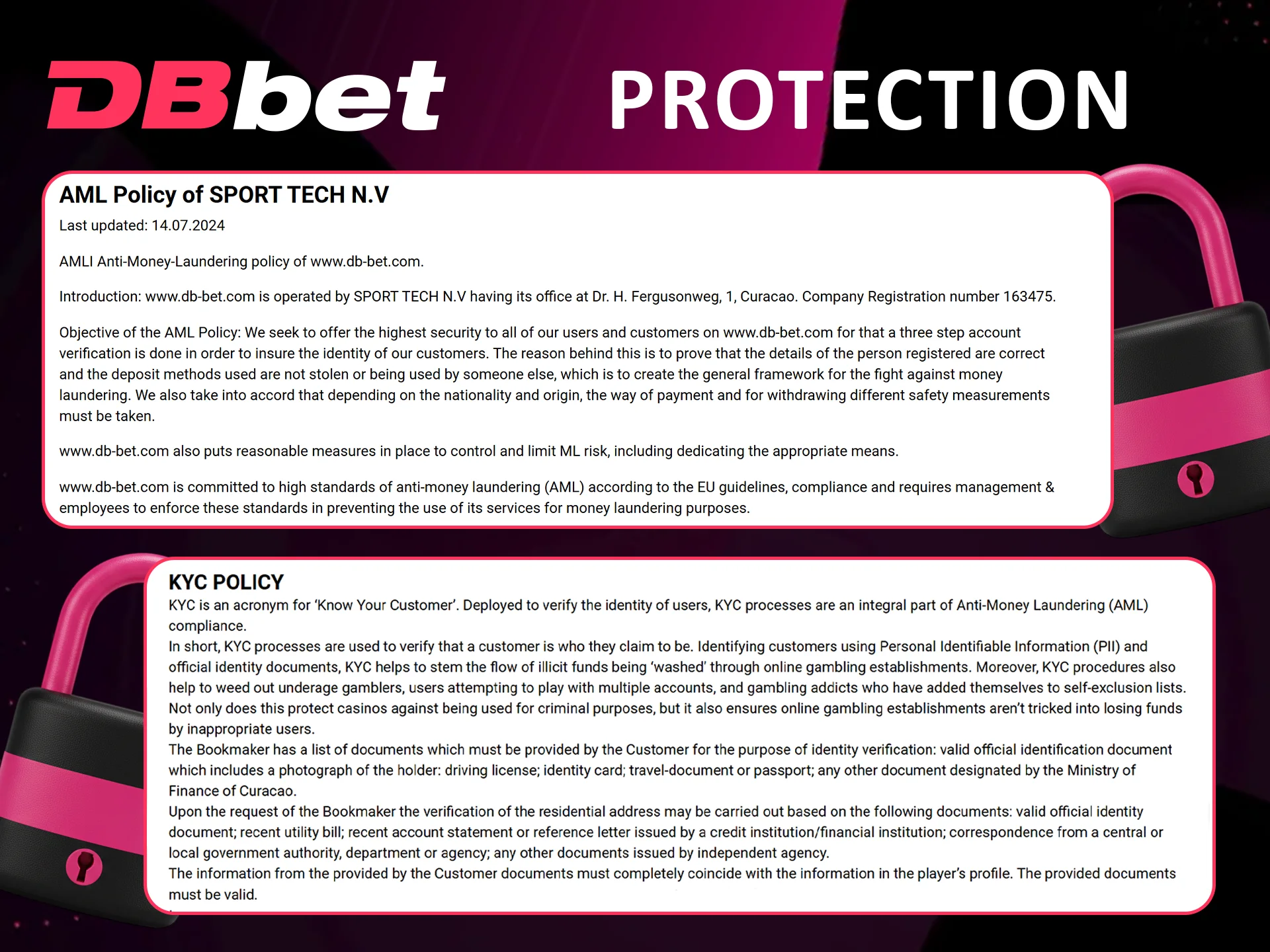 Dbbet Security And Data Protection features.