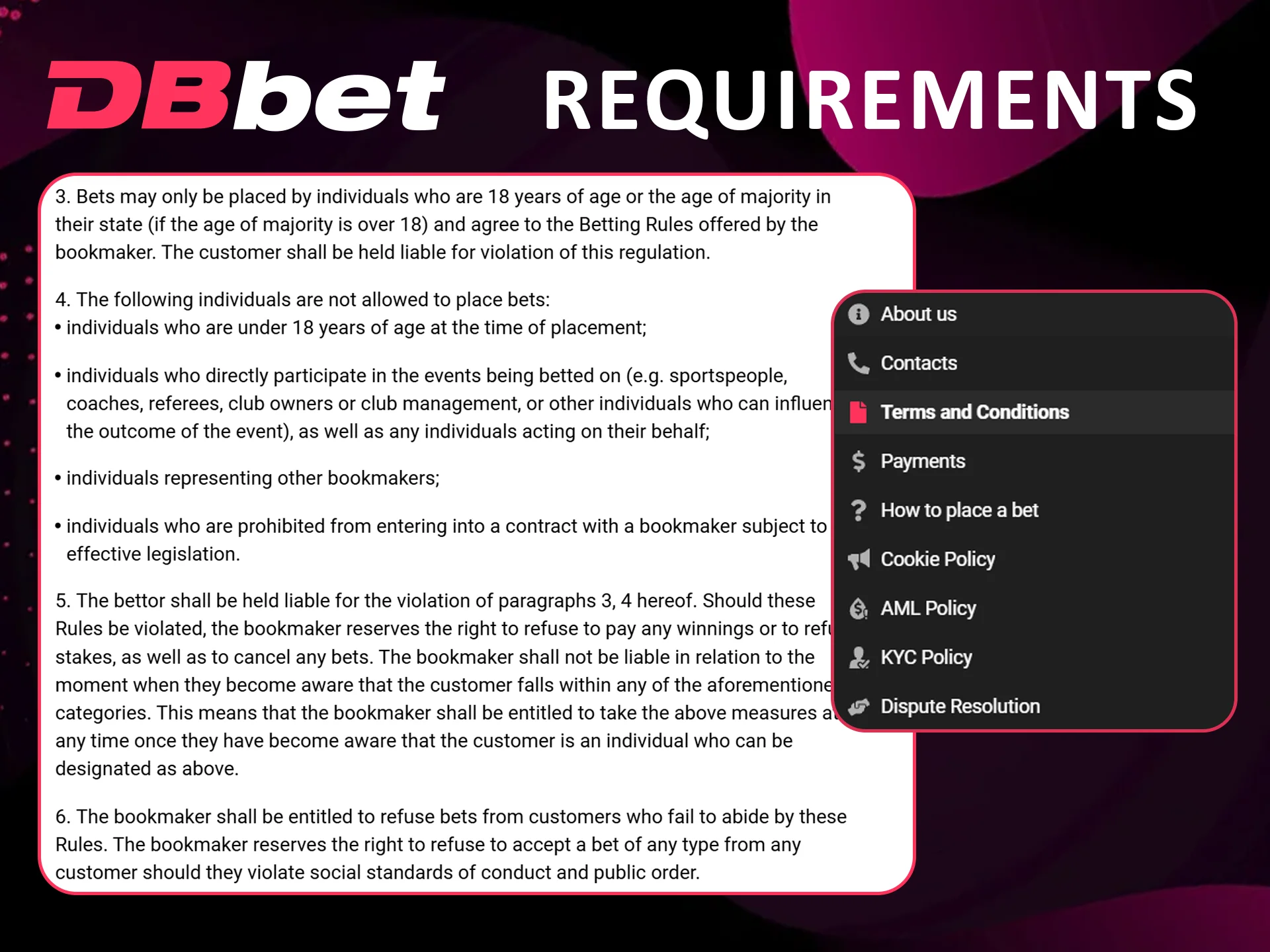 Dbbet Registration Requirements for players in Bangladesh.