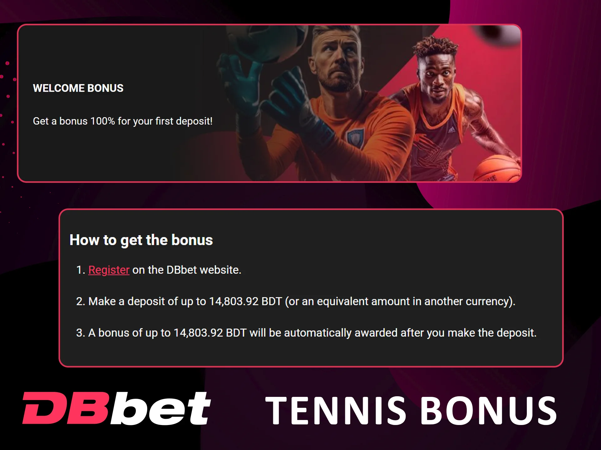 Get Dbbet tennis bonuses in Bangladesh today.