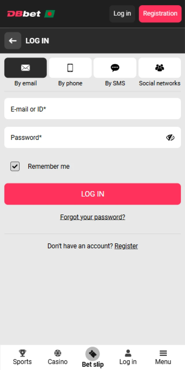 Log in or register to access Dbbet E-Sports Betting markets.