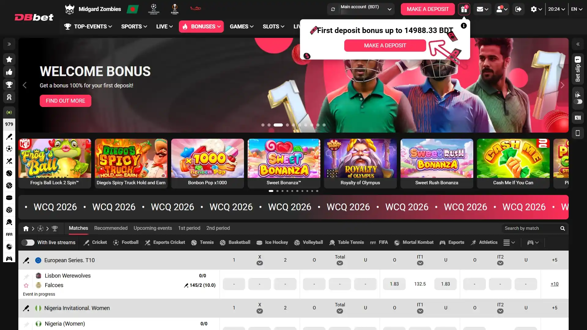 Claim an exclusive welcome bonus for Dbbet E-Sports Betting today.